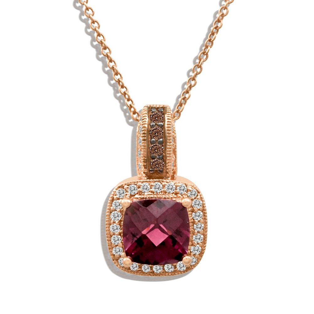 Le Vian Pendant featuring Raspberry Rhodolite Chocolate Diamonds Vanilla Diamons